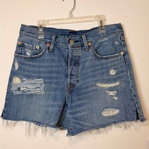 Levi's 100% Cotton Distressed Blue Jean Shorts